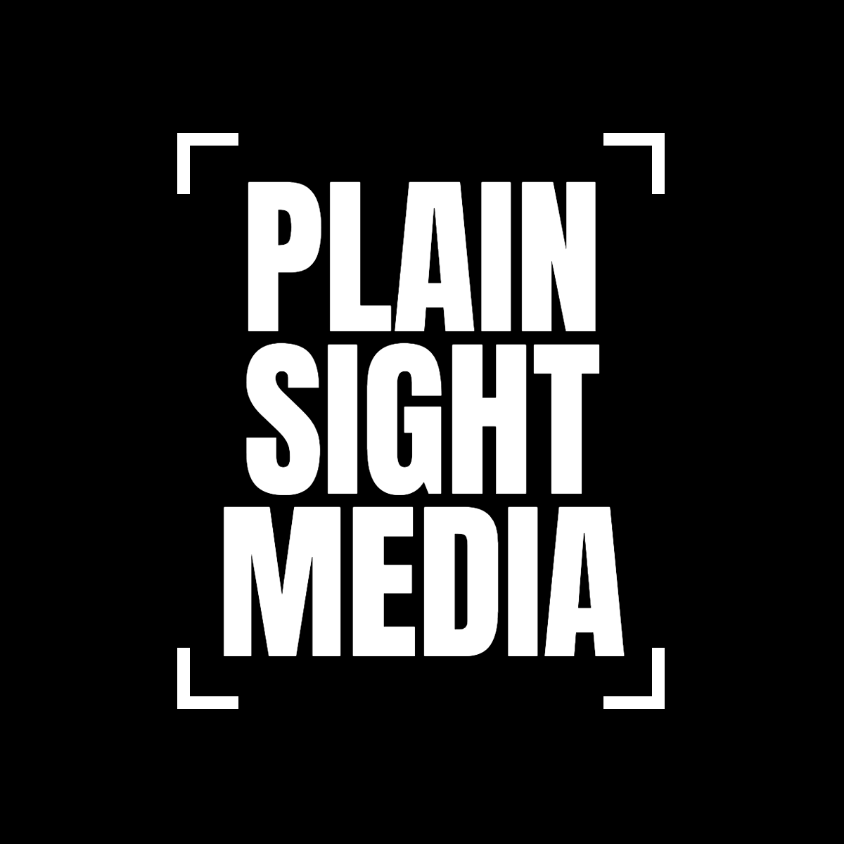Plain Sight Media logo: the wordmark set inside camera crop marks